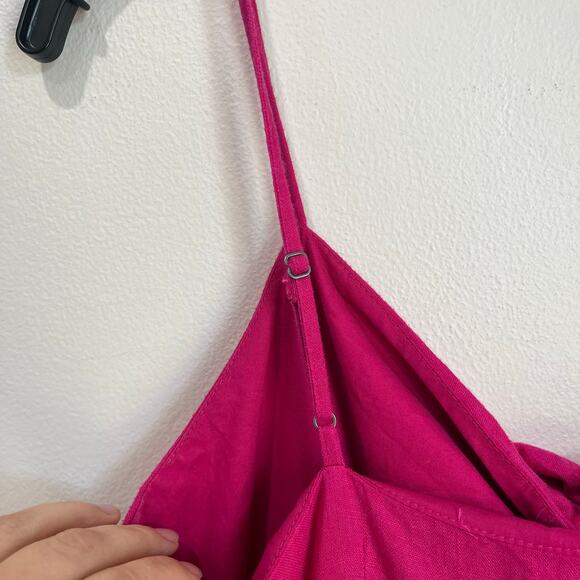 Loft Pink Sleeveless Midi Dress Size 2 Bow Front Tiered Coquette Barbiecore - Picture 10 of 10